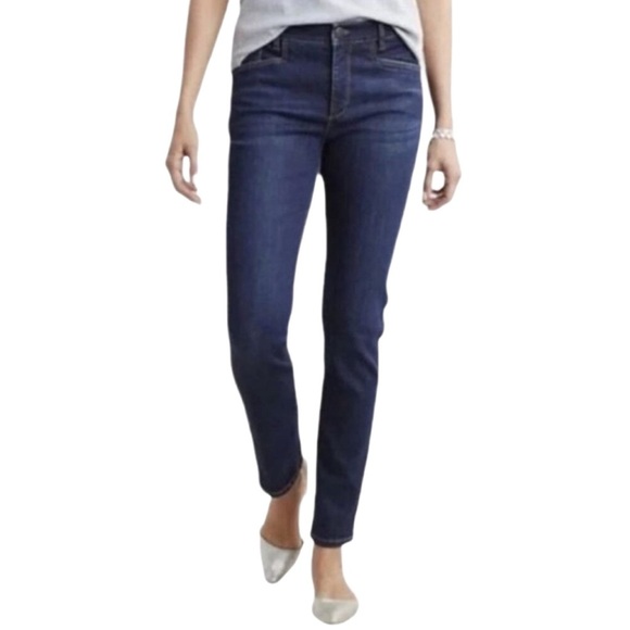 J. Jill Slim Boyfriend Cotton / Stretch Denim Jeans in Dark Wash Women’s Size 12 - Picture 1 of 9